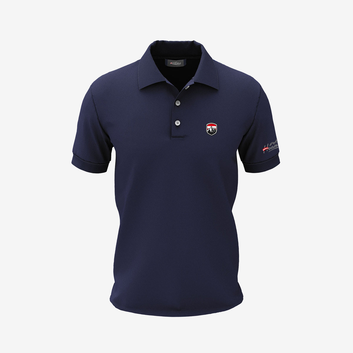 Poloshirt mit Berg Motiv #Farbe_Navy-Blau
