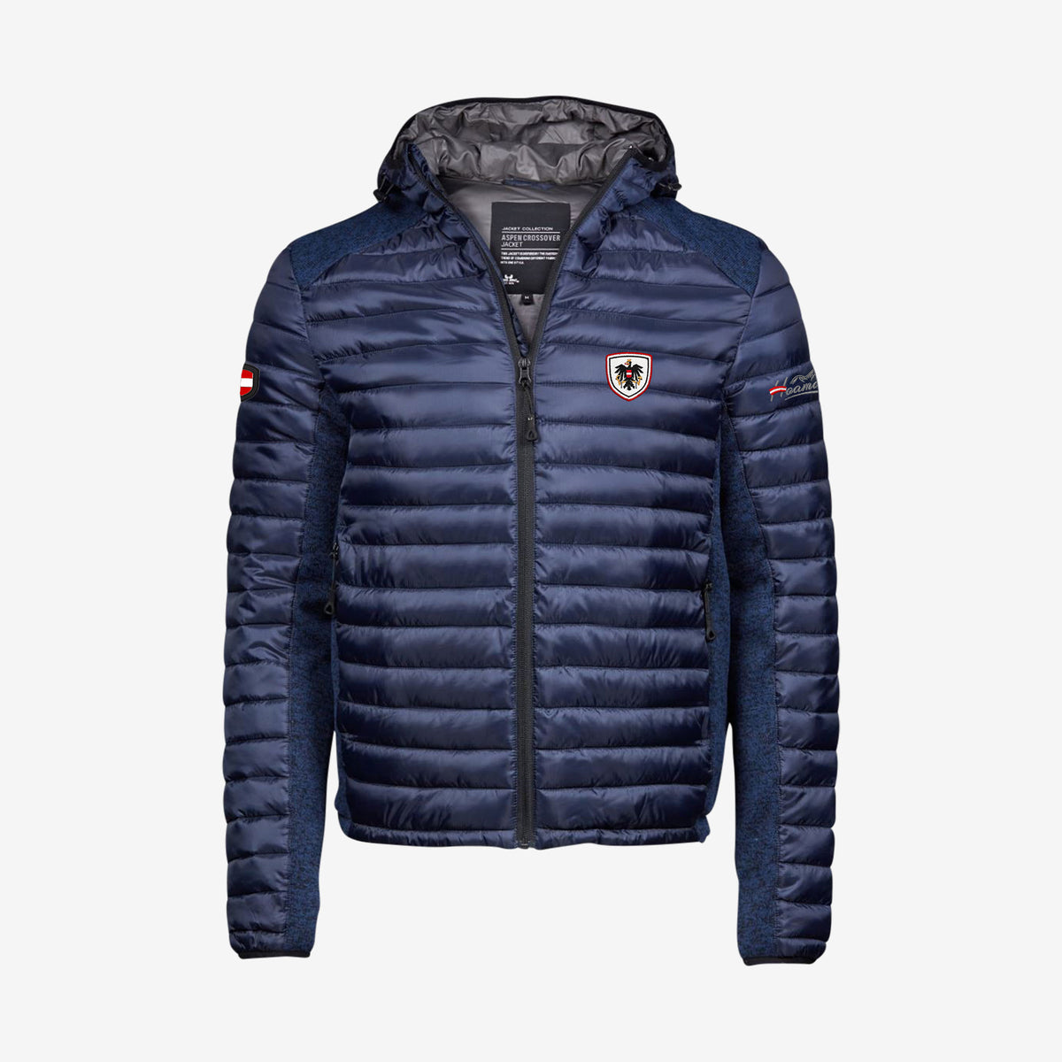 Navy Blaue Alpine Jacke mit Österreich Wappen #Farbe_Navy-Blau