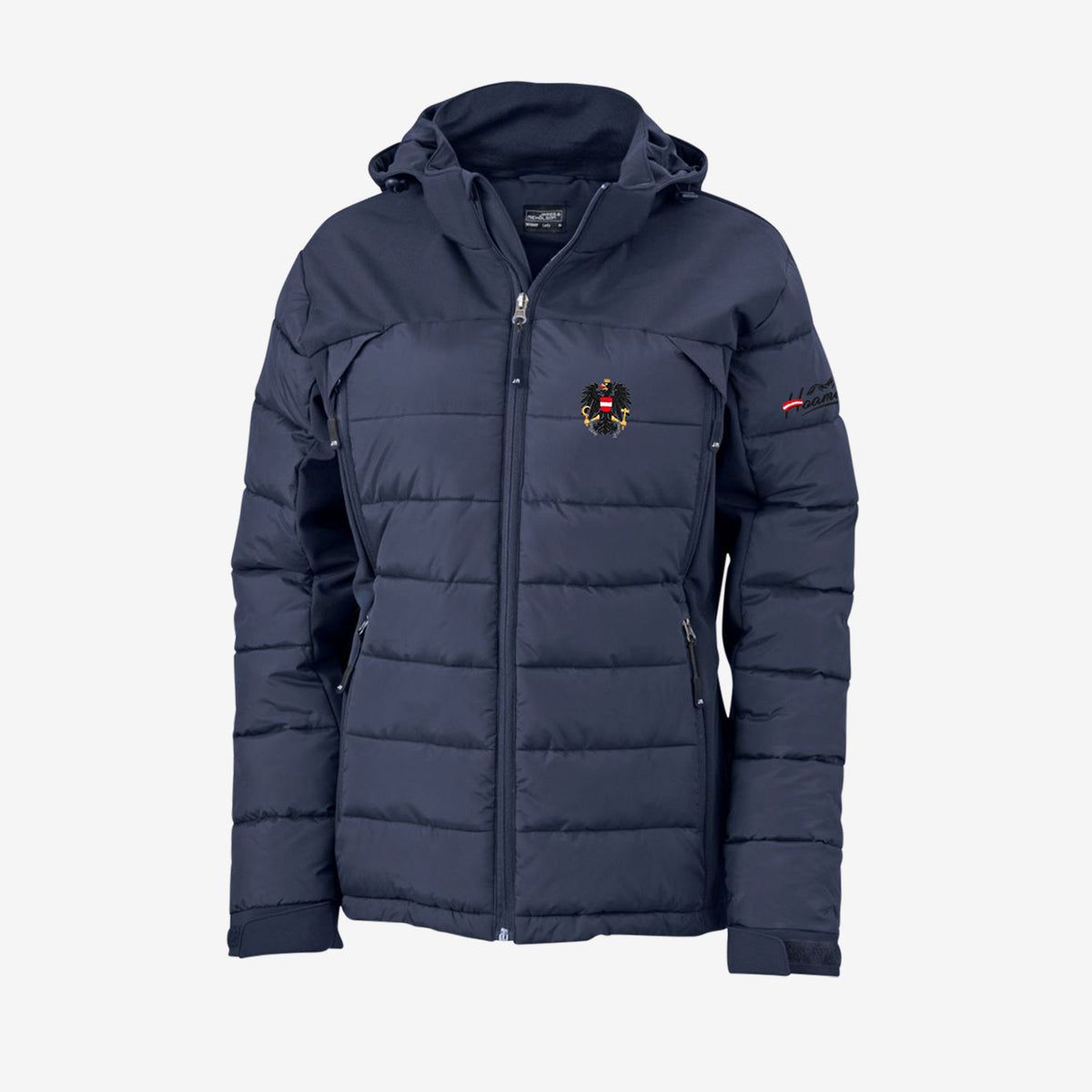 Navy Blaue Softshelljacke mit Österreich Adler #Farbe_Navy-Blau