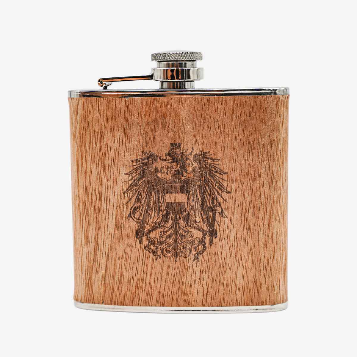 Holz Flachmann mit Österreich Adler