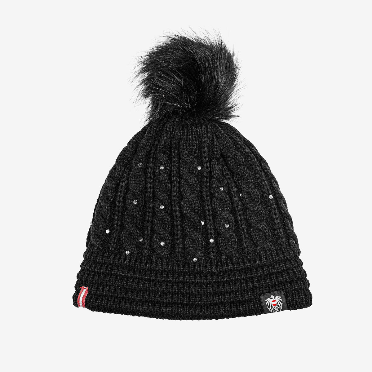 Österreich Adler Kristall Haube Damen #Farbe_Schwarz