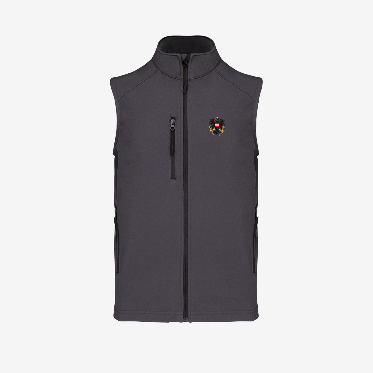 Österreich Adler Softshell Gilet #Farbe_Dunkelgrau