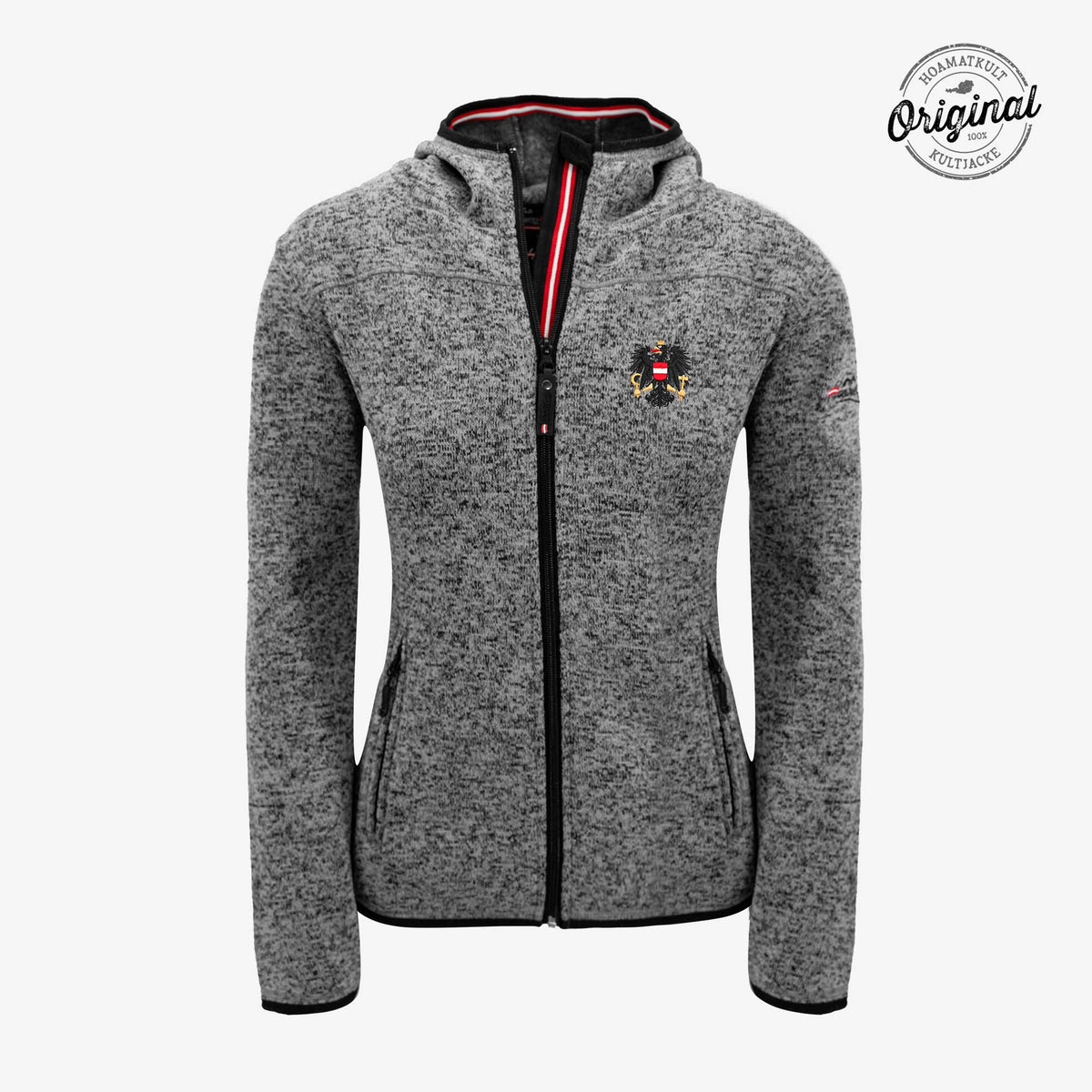 Österreich Strickfleecejacke Hoamatkult