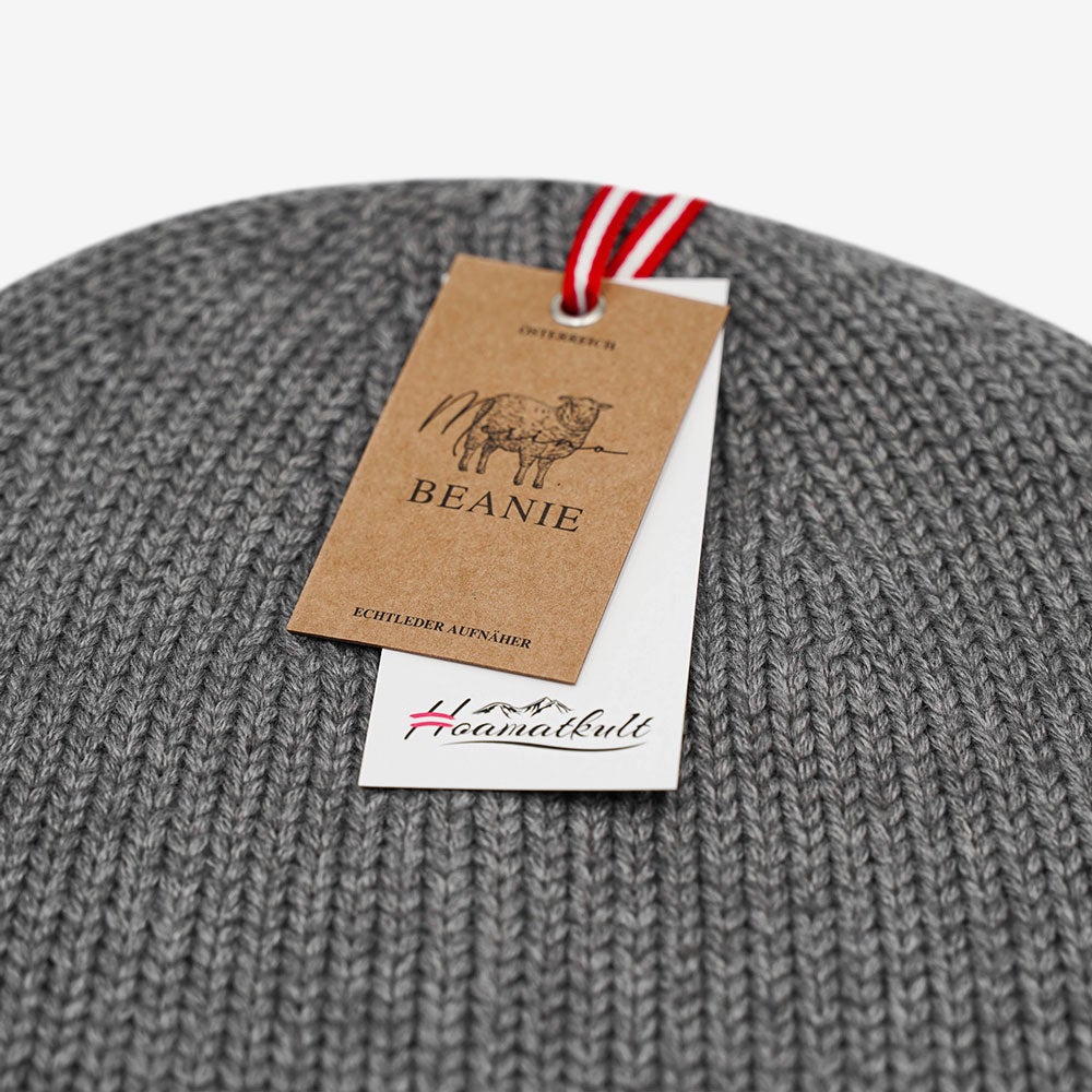 Österreich Adler Leder Merino Beanie