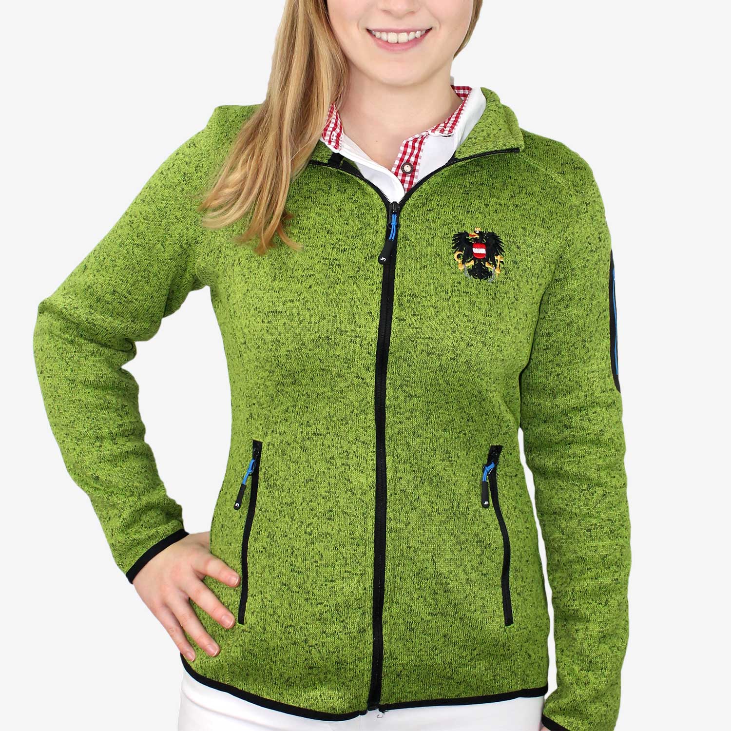 oesterreich-strickfleece-jacke-damen-gruen-hoamatkult