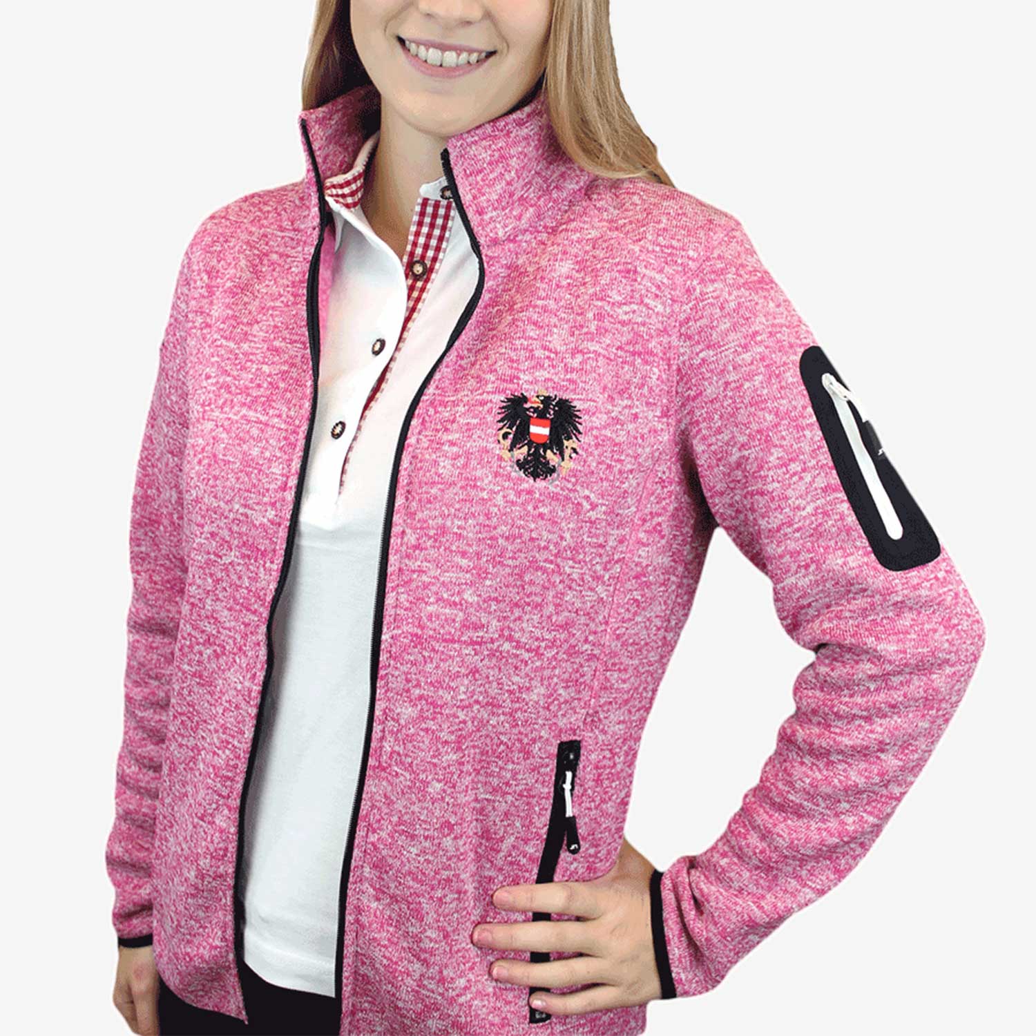 Österreich Strickfleece Jacke "Pink-Edition"