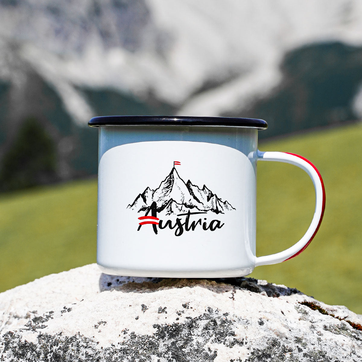 Austria Emaille Tasse