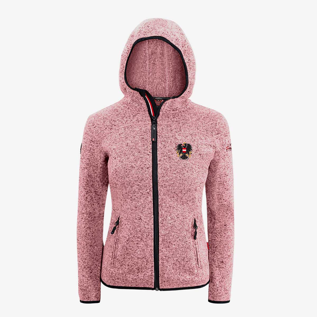 Rosa Strickfleece Jacke