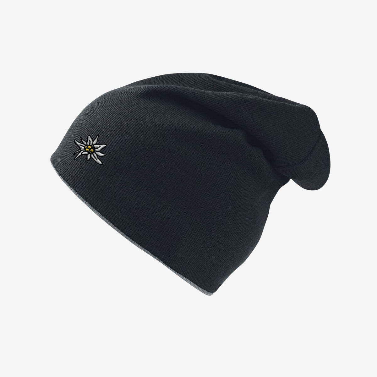 Edelweiss Beanie #Farbe_Schwarz