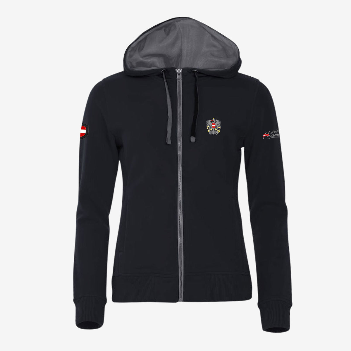 Schwarzer Österreich Adler Hoodie #Farbe_Schwarz
