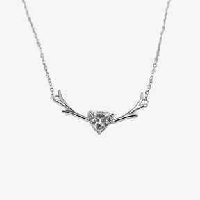 925 Sterling Silber Geweih Halskette mit Kristall