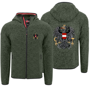 Grün Kultjacke mit Kapuze Herren mit Adler vorne hinten