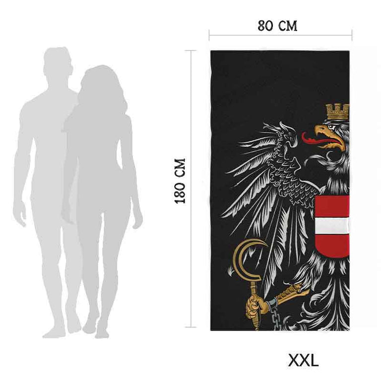 Frottee-Badetuch Österreich Adler - Schwarz