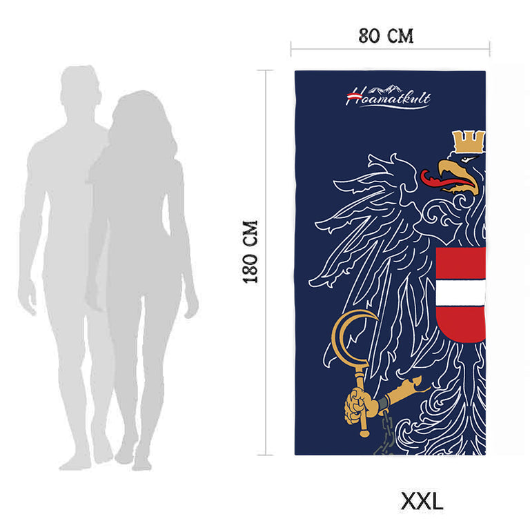 Mikrofaser-Badetuch - Österreich Adler dunkelblau