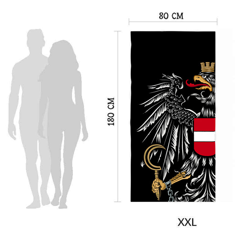 Mikrofaser-Badetuch - Österreich Adler schwarz