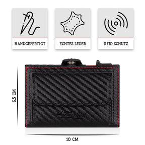Adler Smart Wallet Bifold mit Karten-Pop-Up Funktion aus Echtleder