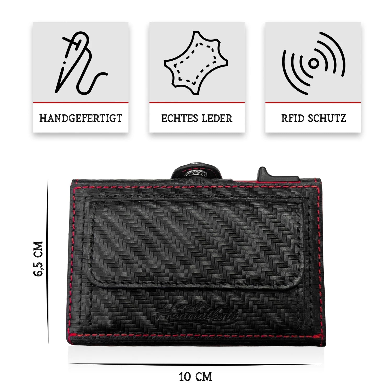 Adler Smart Wallet Trifold mit Karten-Pop-Up Funktion aus Echtleder
