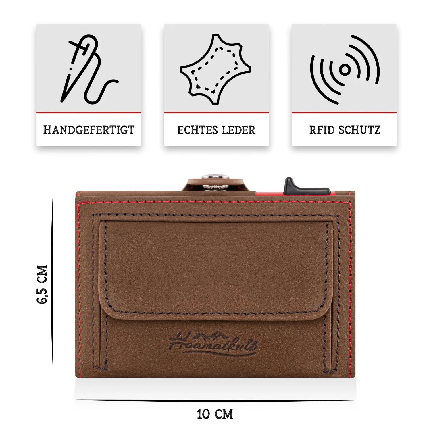 Adler Smart Wallet Trifold mit Karten-Pop-Up Funktion aus Echtleder