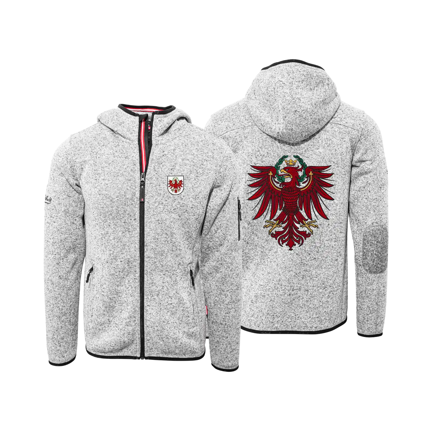 Alpenmode Strickfleece Jacke Herren Tirol Adler