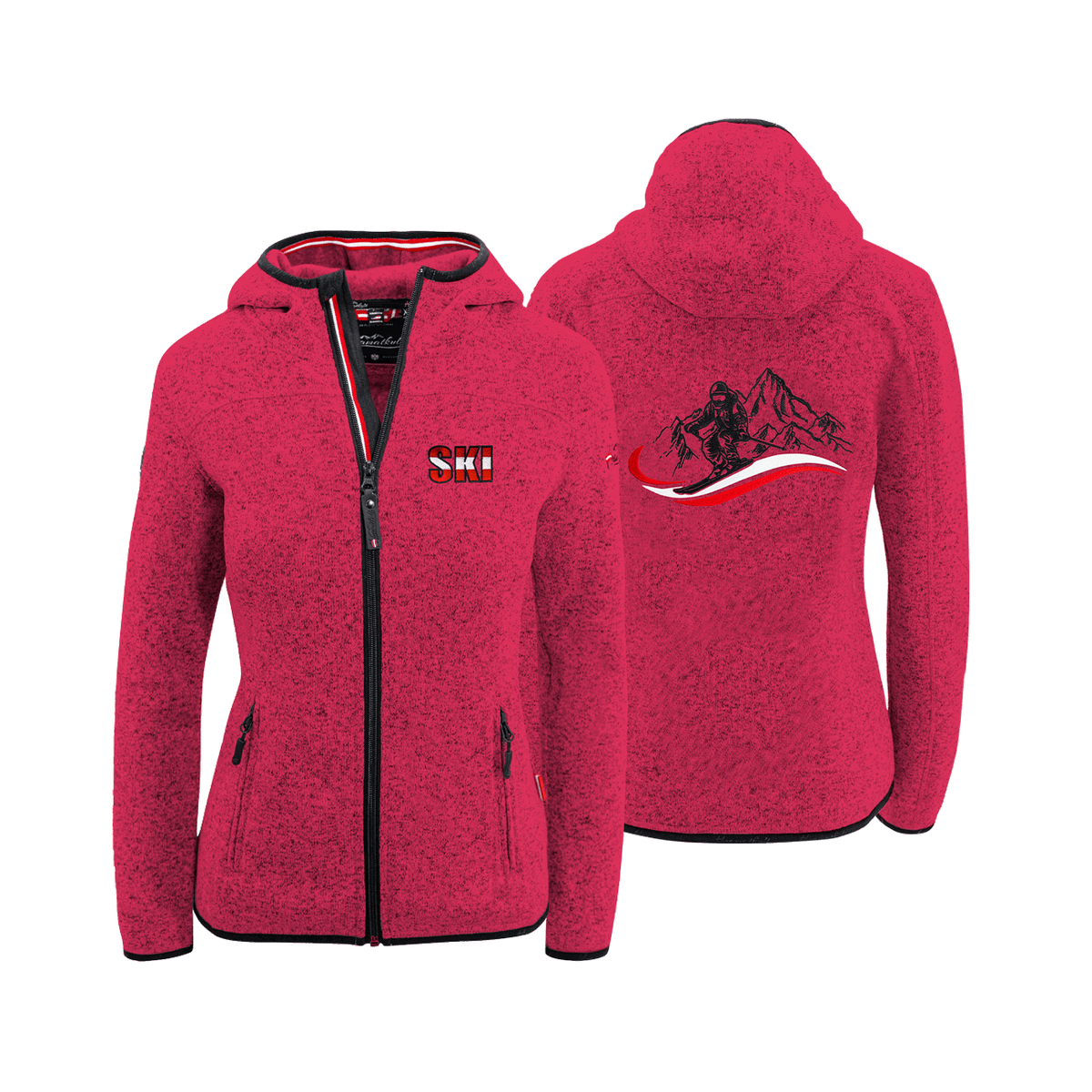 Apres Ski Outfit für Damen Kultjacke rot #Farbe_Magenta