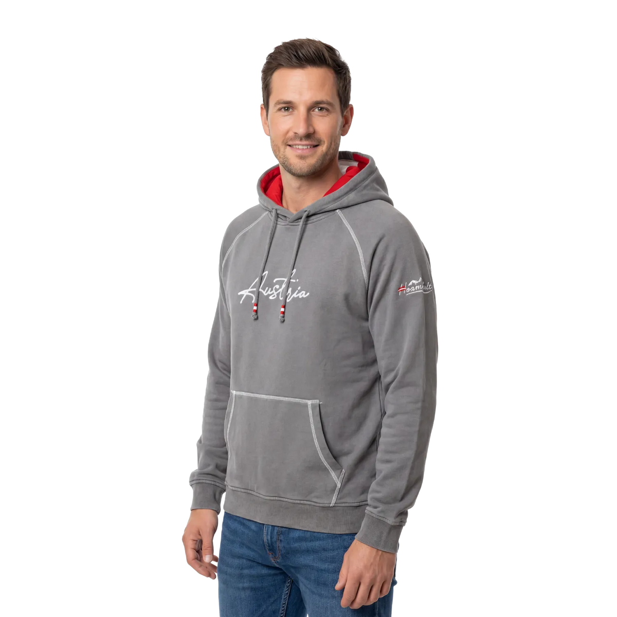 Austria Hoodie Herren hellgrau