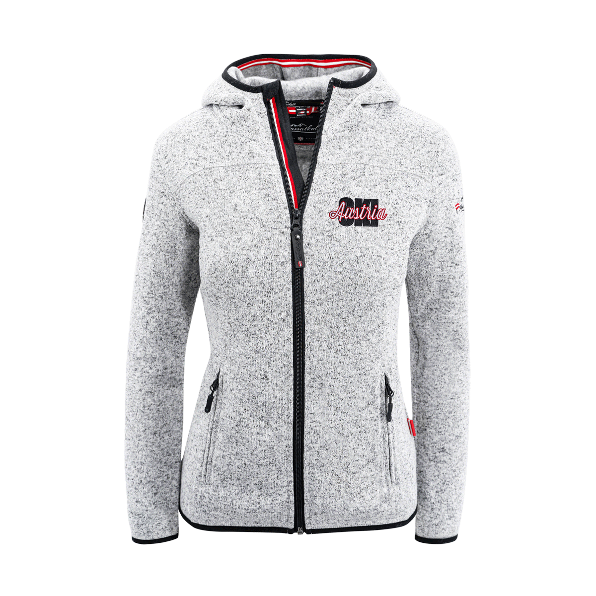 Austria Ski Fleece Jacke für Damen hellgrau #Farbe_Hellgrau