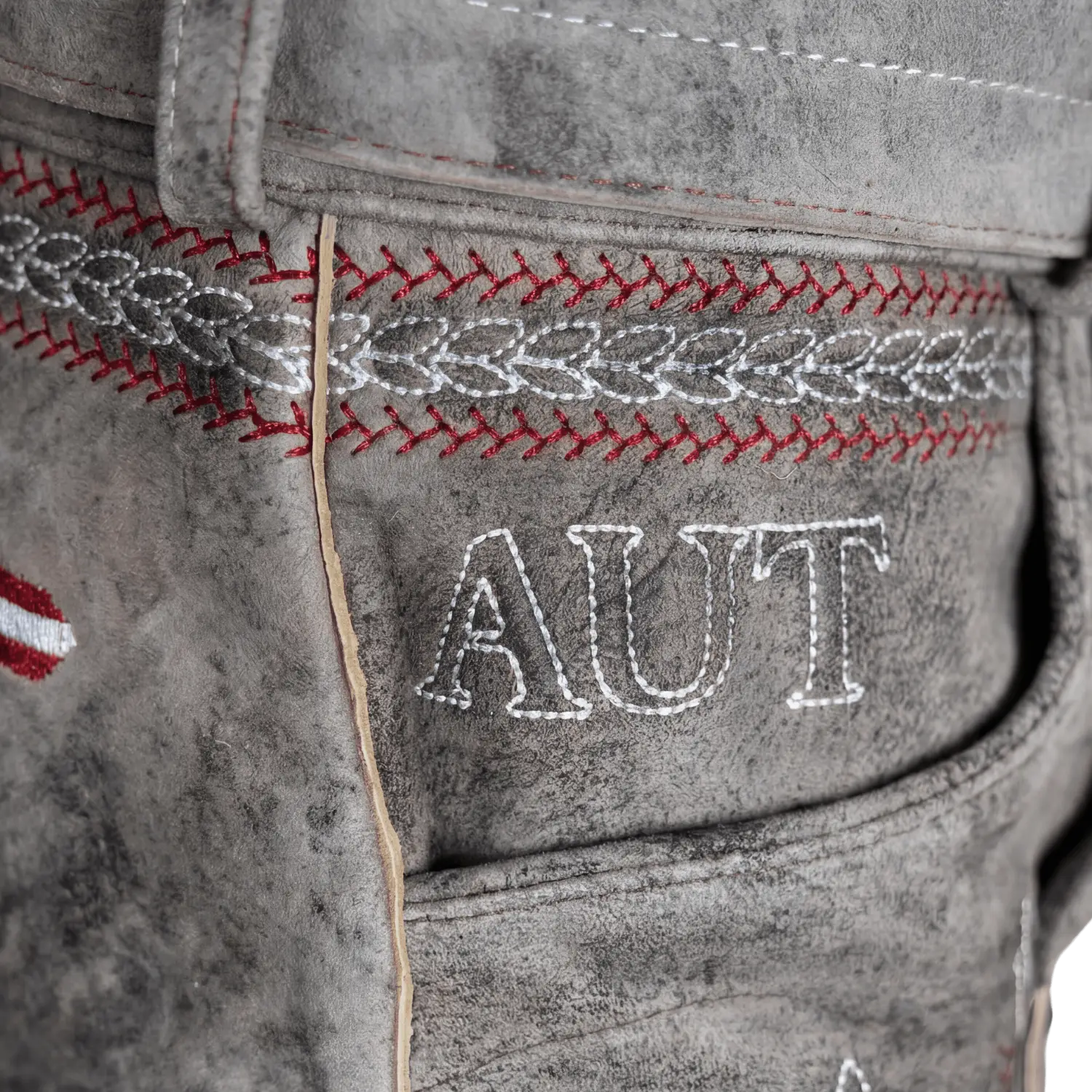 Kult Lederhose Österreich Adler - Vintage Grau