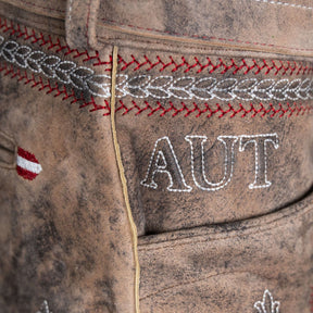 Austria Stickerei Lederhose Hoamatkult