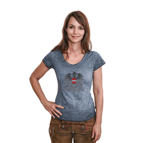 Austrian Girl Glitzer T-Shirt - Granitblau