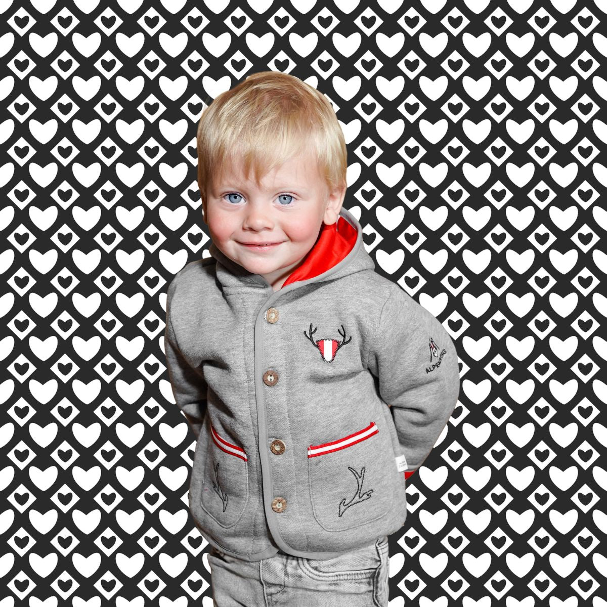 Baby Trachten Weste Hirsch Alpenzwerg #Farbe_Rot