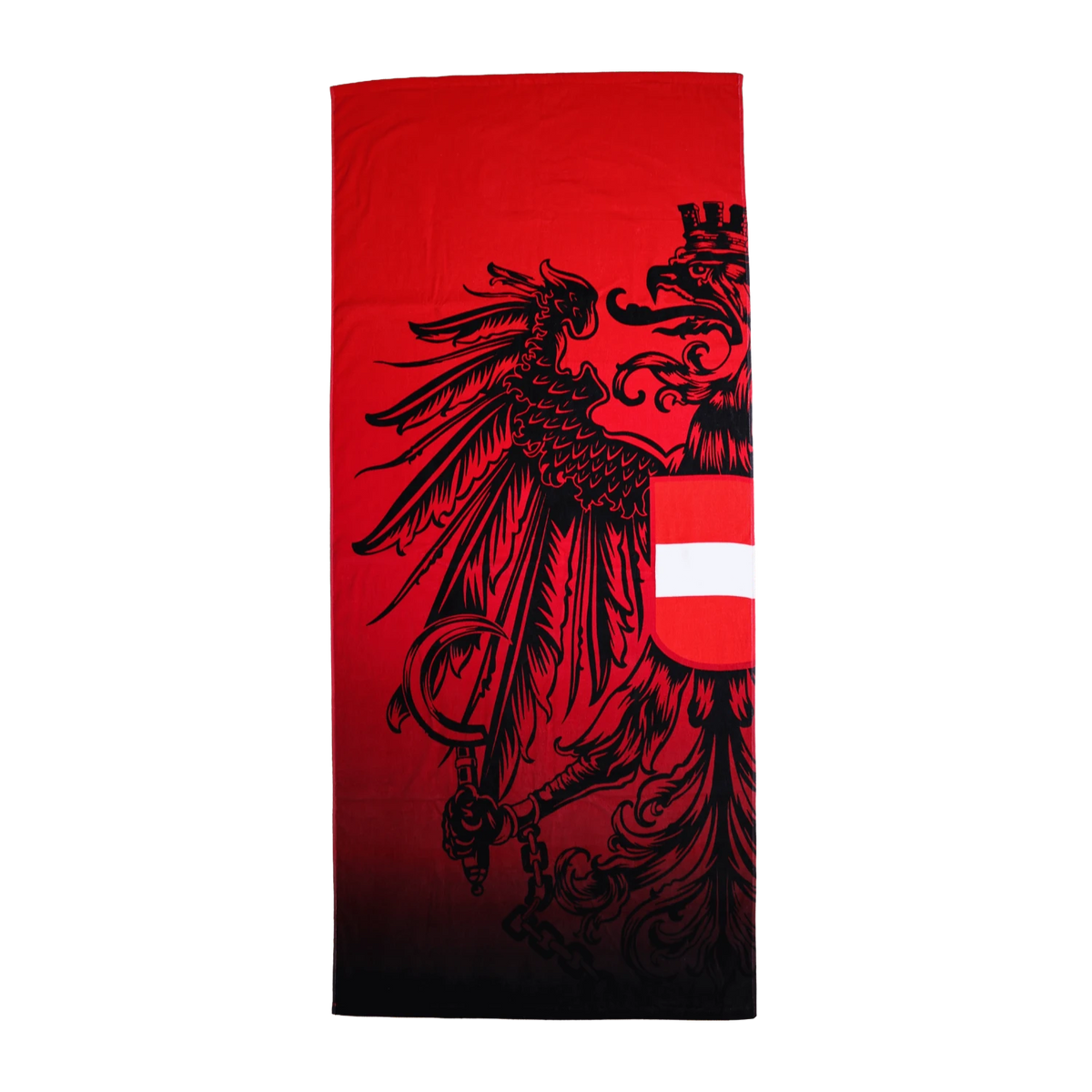 Badetuch Baumwolle WM Kollektion Österreich Adler #Farbe_Rot/Schwarz