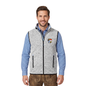 Bayern Trachten Gilet hellgrau Strickfleece Herren