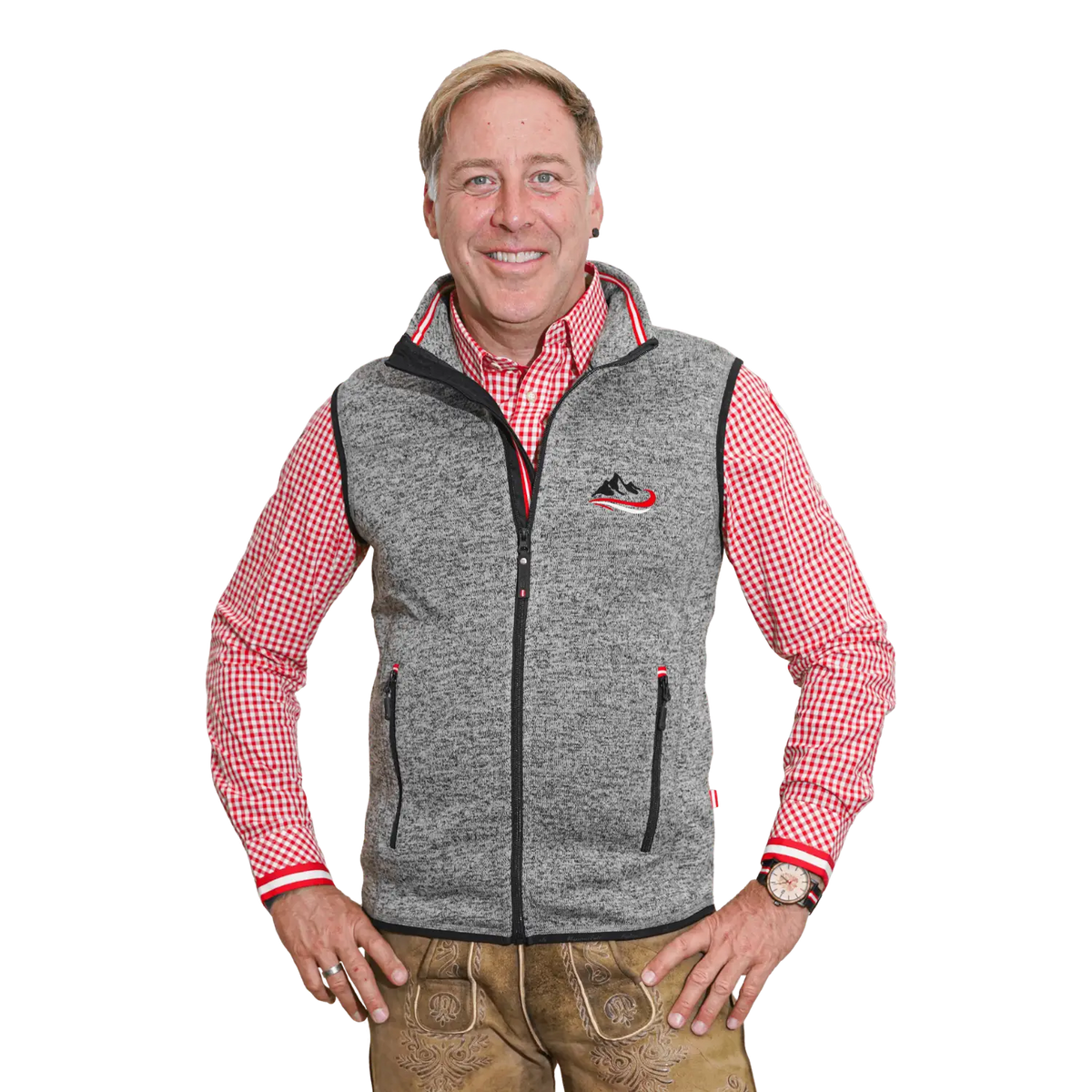 Berg Österreich Fleece Gilet Herren #Farbe_Dunkelgrau