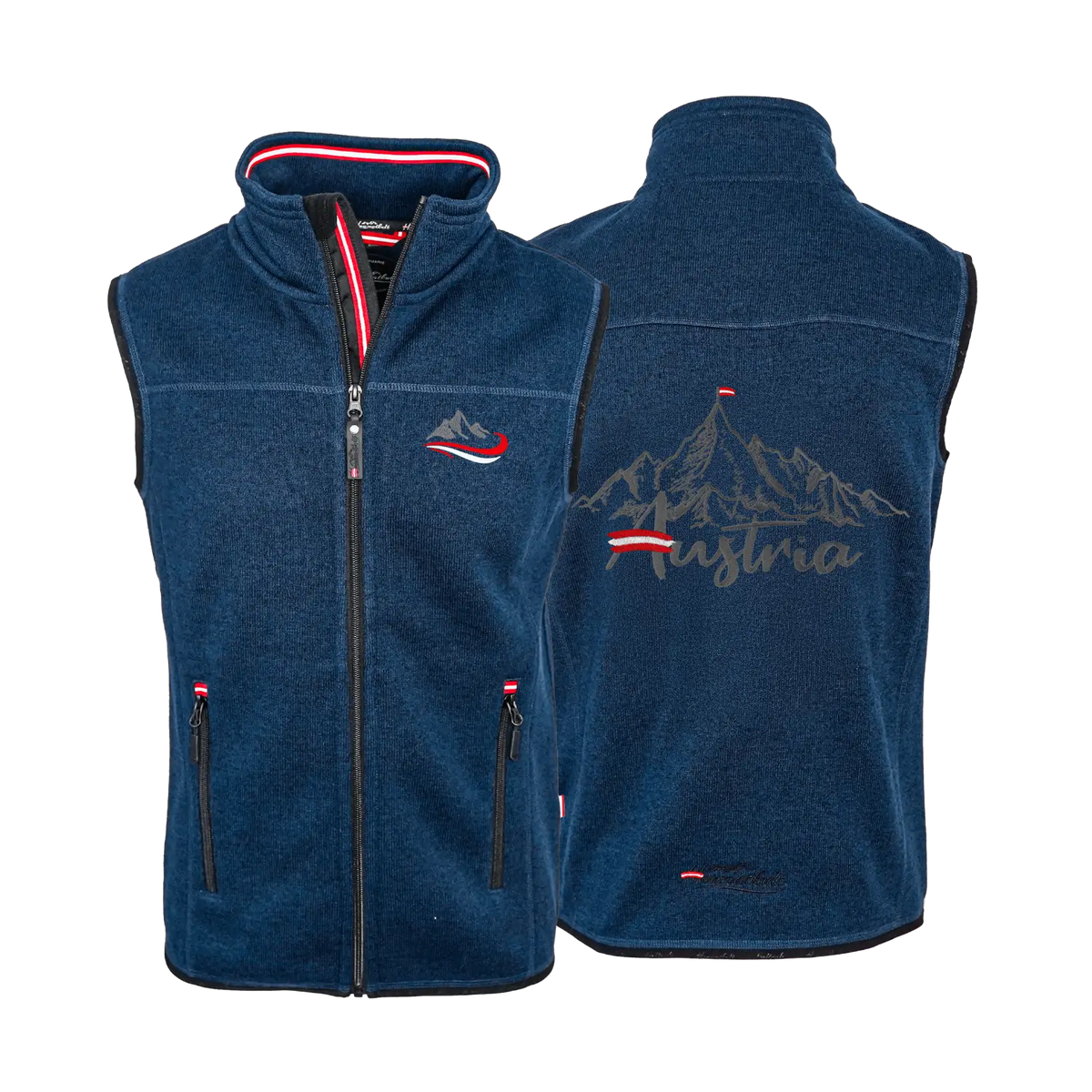 Berg Strickfleece Gilet zum Wandern Herren #Farbe_Dunkelblau