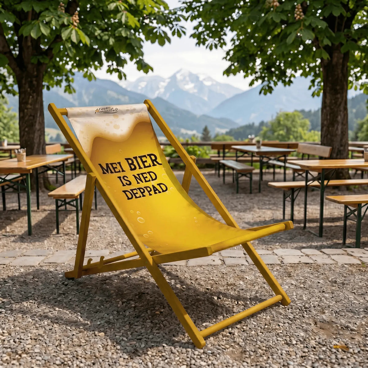 Bier Liegestuhl Biergarten Hoamatkult