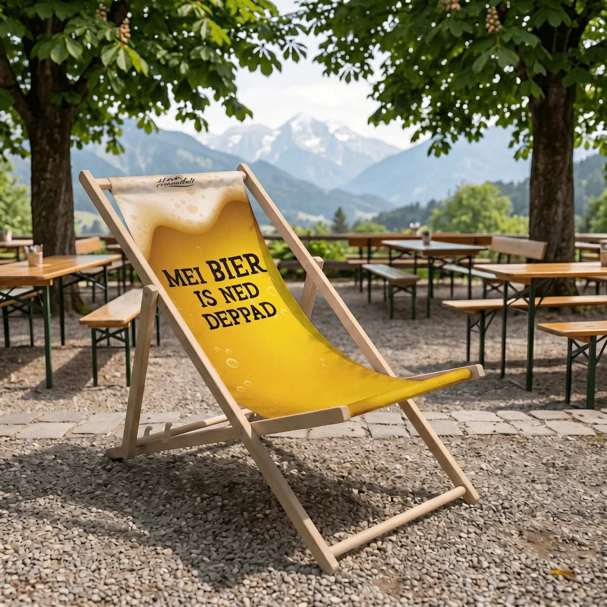 Bier Liegestuhl Hoamatkult