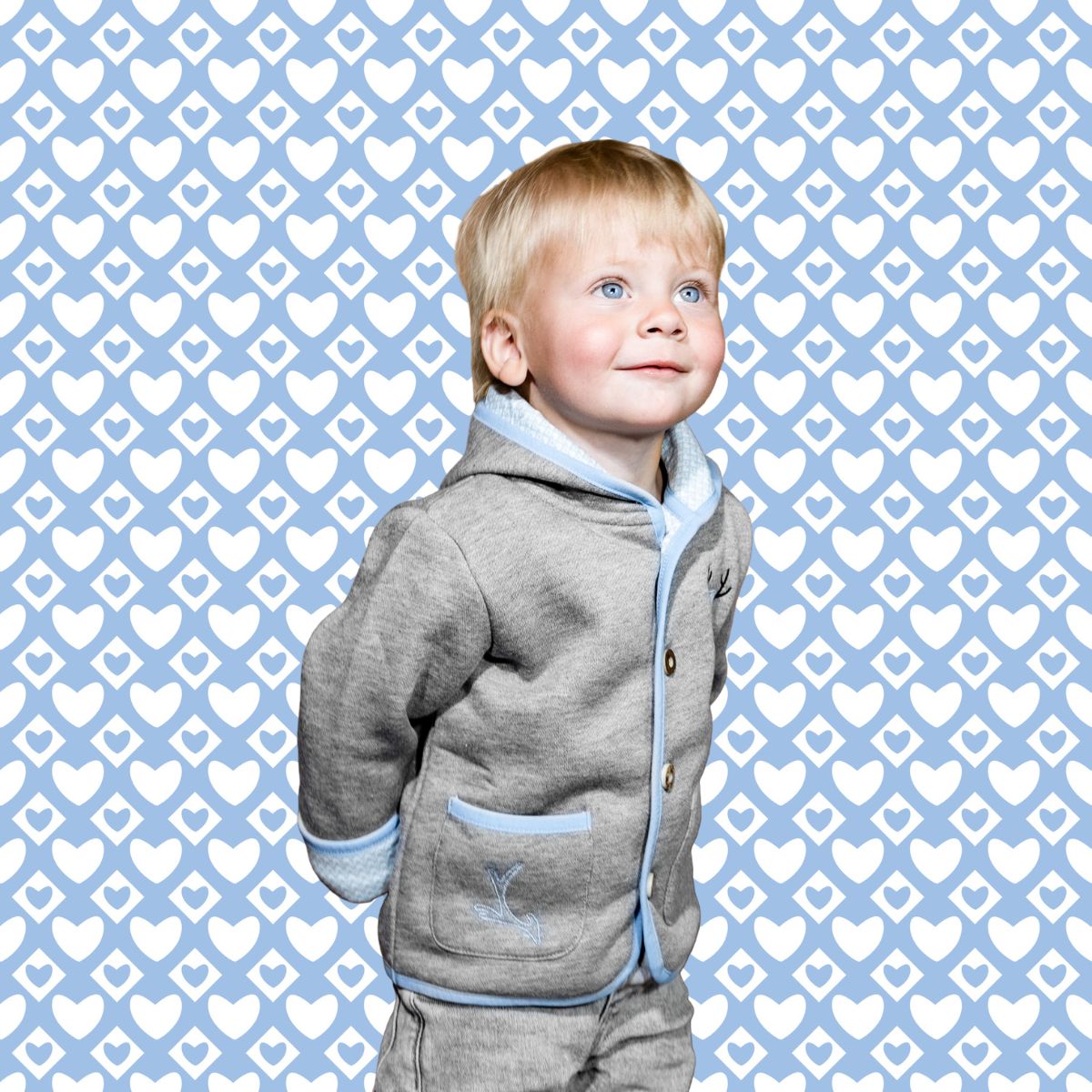 Blaue Baby Trachten Weste Hirsch Alpenzwerg #Farbe_Hellblau