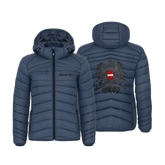 Blaue Damen Winterjacke wattiert Austrian Girl Stickerei #Farbe_Blau 575