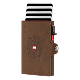 Braunes Smart Wallet Österreich Adler Echtleder #Farbe_Vintage Braun