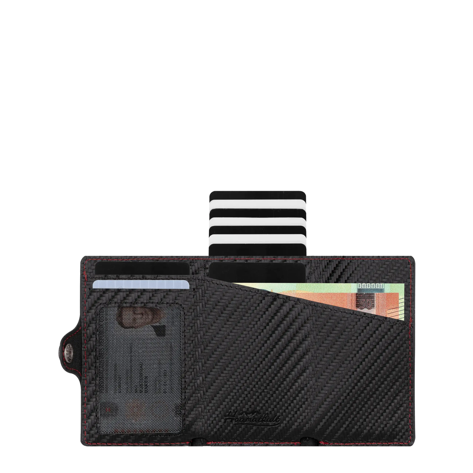 Österreich Smart Wallet Trifold mit Karten-Pop-Up Funktion aus Echtleder