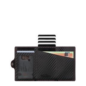 Österreich Smart Wallet Trifold mit Karten-Pop-Up Funktion aus Echtleder