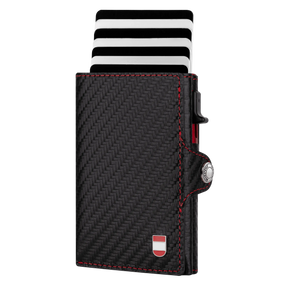 Österreich Smart Wallet Trifold mit Karten-Pop-Up Funktion aus Echtleder