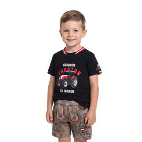 Traktor Kinder T-Shirt - Schwarz