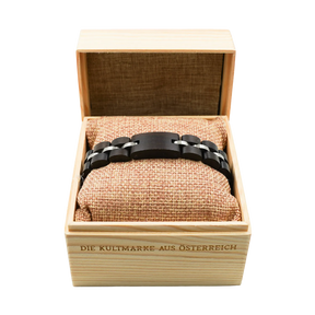 Holzarmband mit Metalleinsatz