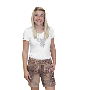 Damen Lederhose Österreich Adler Vintage Braun