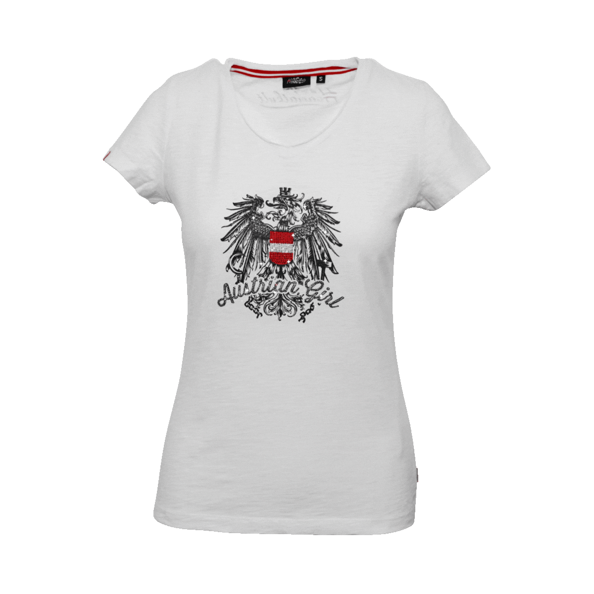 Damen Österreich Glitzer T-Shirt weiß #Farbe_Weiß
