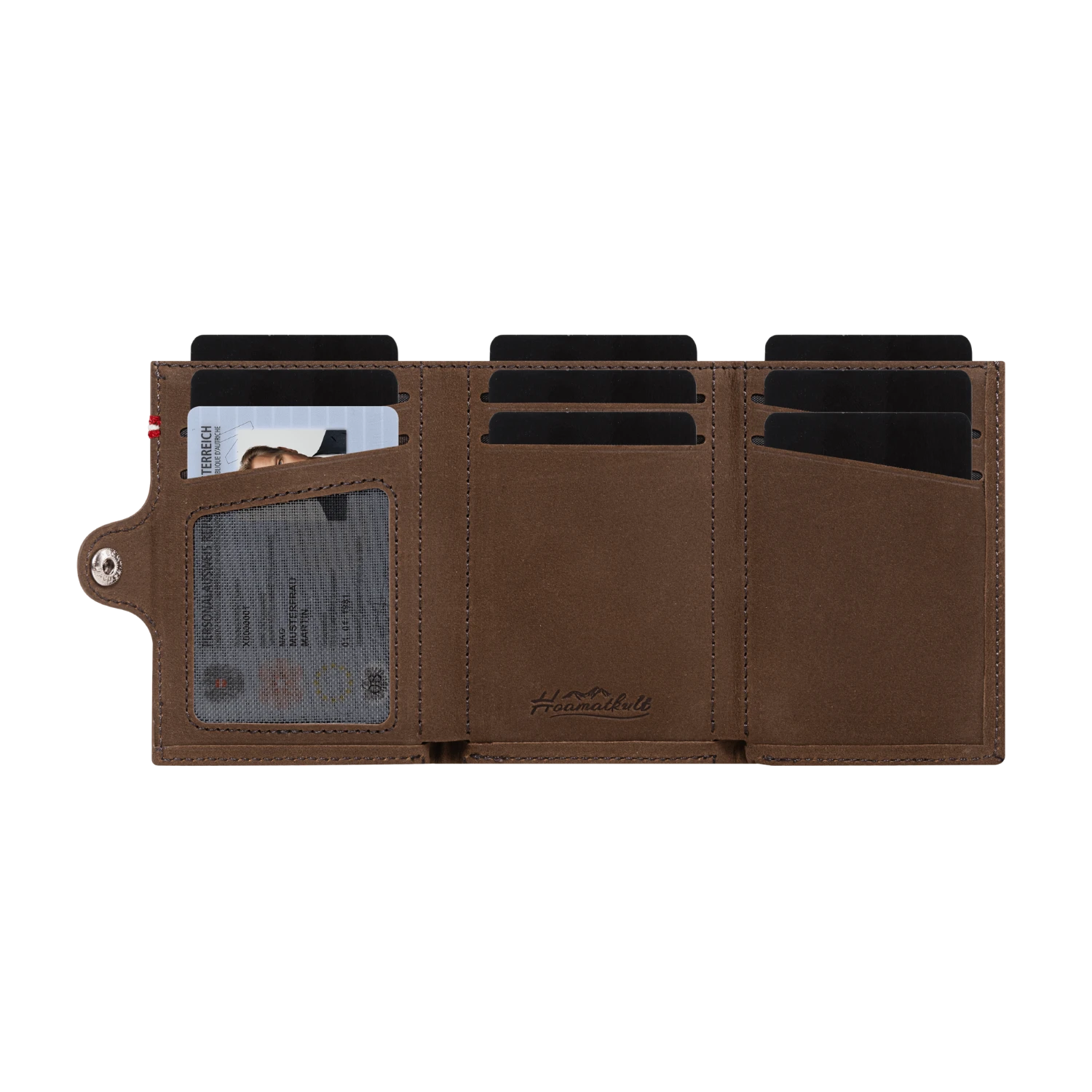 Adler Slim Wallet aus Echtleder mit Spiegel, Münzfach & RFID-Schutz