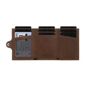 Adler Slim Wallet aus Echtleder mit Spiegel, Münzfach & RFID-Schutz