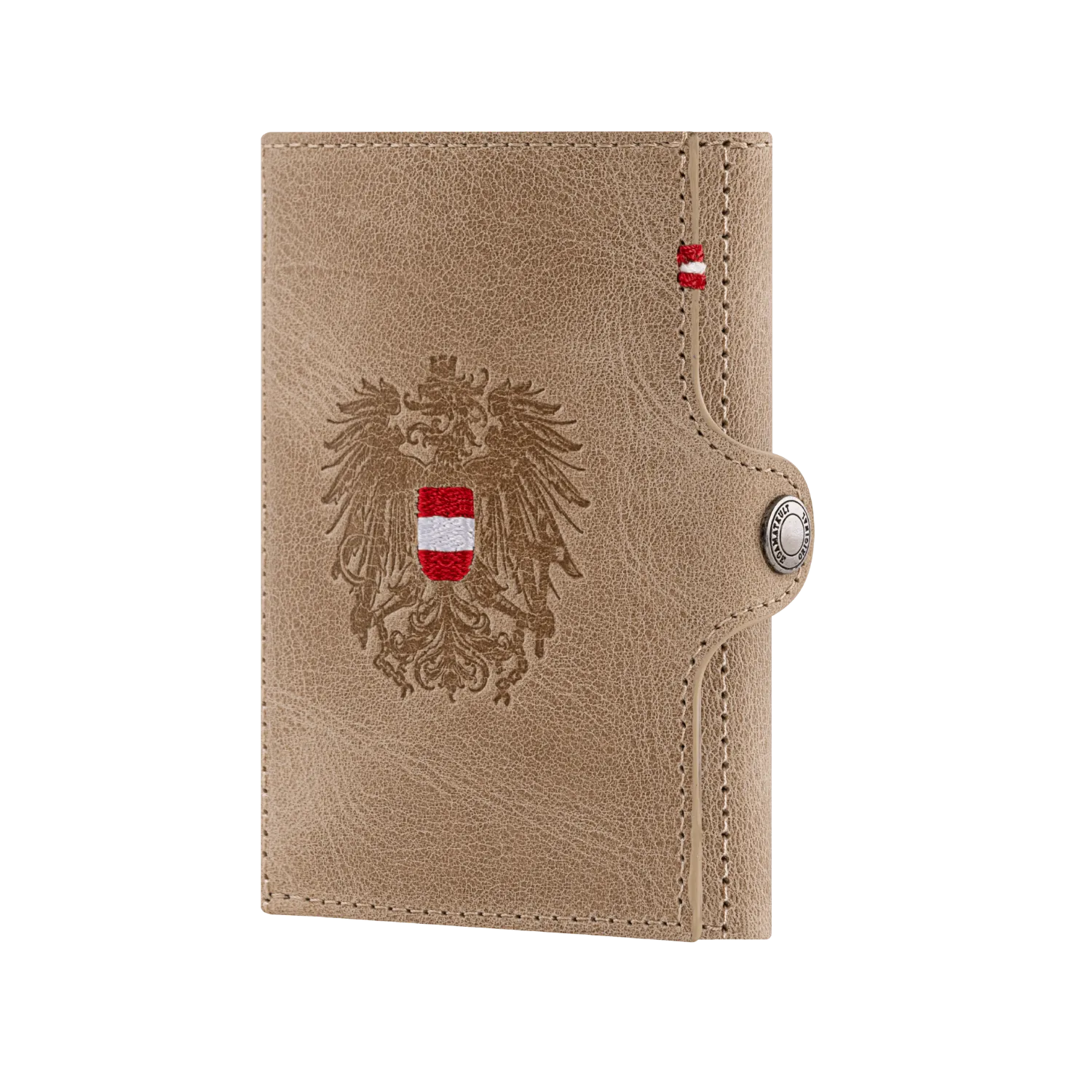 Adler Slim Wallet aus Echtleder mit Spiegel, Münzfach & RFID-Schutz