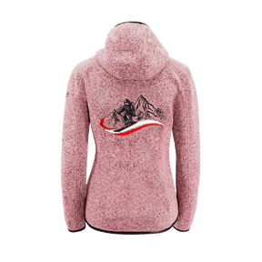 Damen Strickfleece Jacke rosa Ski Stickmotiv